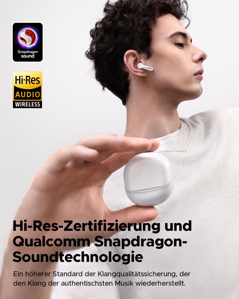 SoundPEATS Air5 Bluetooth Fülhallgató - Hi-Res/aptX Adaptív Hangzás, 13 mm Meghajtó, 30 Órás Üzemidő, Bluetooth 5.4, Vezeték Nélküli