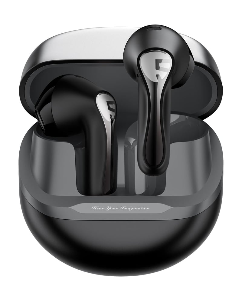 Bluetooth slúchadlá SoundPEATS Air5, Hi-Res/aptX Adaptive bezstratový zvuk, 13 mm menič, 30-hodinová výdrž batérie, adaptívne potlačenie hluku, čierne