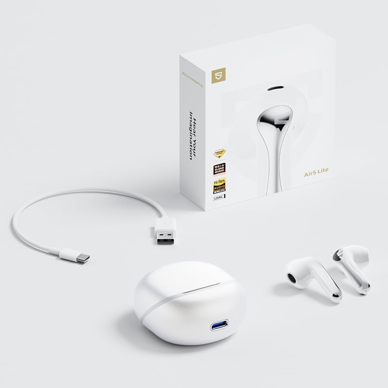 SoundPEATS Air5 Lite Bluetooth Fülhallgató - Hi-Res Hangzás, LDAC Kodek, 13mm Meghajtó, Térhangzás, Zajszűrés, 30 Órás Üzemidő, Applikációs 