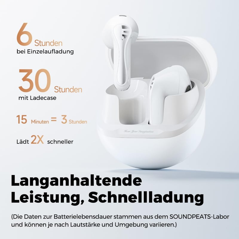 SoundPEATS Air5 Lite Bluetooth Fülhallgató - Hi-Res Hangzás, LDAC Kodek, 13mm Meghajtó, Térhangzás, Zajszűrés, 30 Órás Üzemidő, Applikációs 