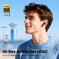 Căști wireless semi-in-ear SoundPEATS Air6 HS Bluetooth 6.0, 13 mm, tri-magnetic, LDAC, Hi-Res, ENC, IPX5, 45 ore 3