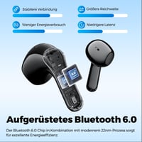 Căști wireless semi-in-ear SoundPEATS Air6 HS Bluetooth 6.0, 13 mm, tri-magnetic, LDAC, Hi-Res, ENC, IPX5, 45 ore 5