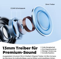 Căști wireless semi-in-ear SoundPEATS Air6 HS Bluetooth 6.0, 13 mm, tri-magnetic, LDAC, Hi-Res, ENC, IPX5, 45 ore 2
