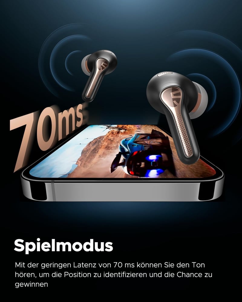 SoundPEATS Capsule3 Pro Bluetooth Fülhallgató - 43dB Hibrid ANC, Hi-Res Hang LDAC-kel, 6 Mikrofon, 52 Órás Üzemidő, Alkalmazásvezérlés, Veze