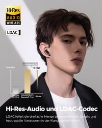 SoundPEATS Capsule3 Pro+ Bluetooth Fülhallgató Hi-Res LDAC Hangzással, Aktív Zajszűrés, XMEMS Meghajtó, 6 Mikrofon, 43 Órás Üzemidő, Alkalma 3