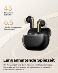 SoundPEATS Capsule3 Pro+ Bluetooth Fülhallgató Hi-Res LDAC Hangzással, Aktív Zajszűrés, XMEMS Meghajtó, 6 Mikrofon, 43 Órás Üzemidő, Alkalma 6