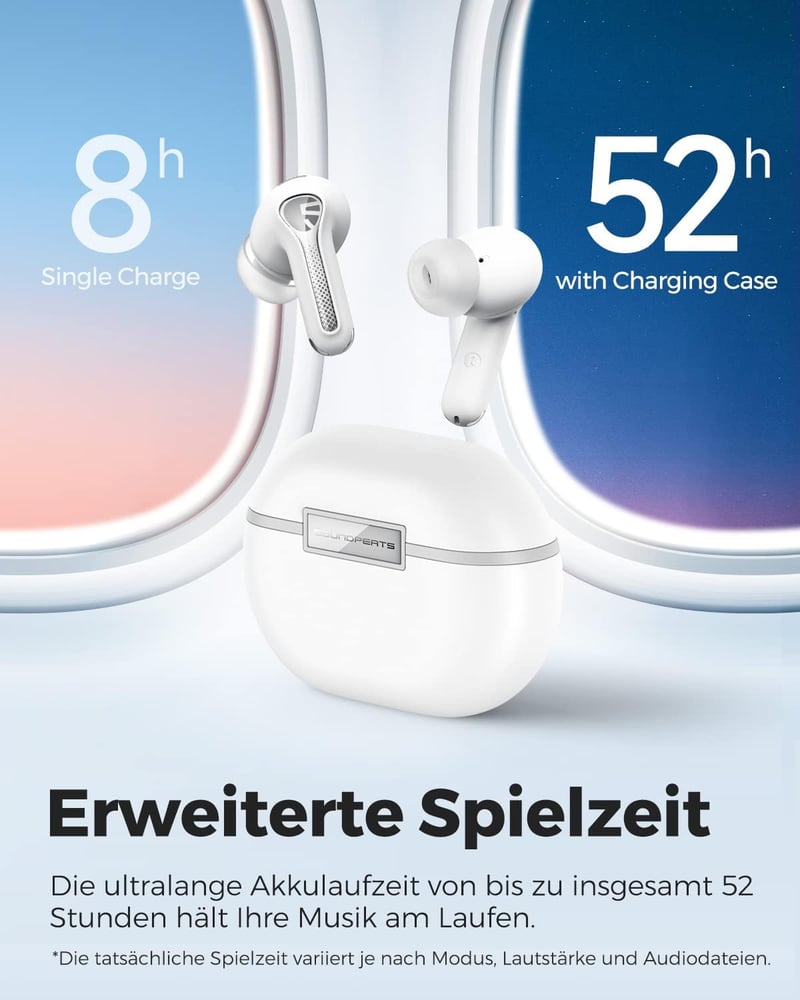 SoundPEATS Capsule3 Pro Hi-Res Bluetooth Fülhallgató - 43dB Hibrid Zajszűrés, 52 Órás Üzemidő, Érintésvezérlés, Vízálló, Sportra