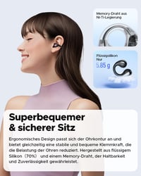 SoundPEATS PearlClip Pro Nyitott Fülhallgató, Bluetooth 5.4 Csiptetős Fülhallgató, Egész Napos Kényelem, 3D Hangzás, Dinamikus EQ, 12mm Hang 5