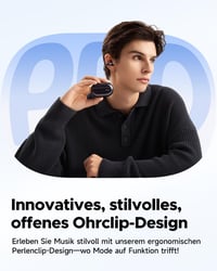 SoundPEATS PearlClip Pro Nyitott Fülhallgató, Bluetooth 5.4 Csiptetős Fülhallgató, Egész Napos Kényelem, 3D Hangzás, Dinamikus EQ, 12mm Hang 2
