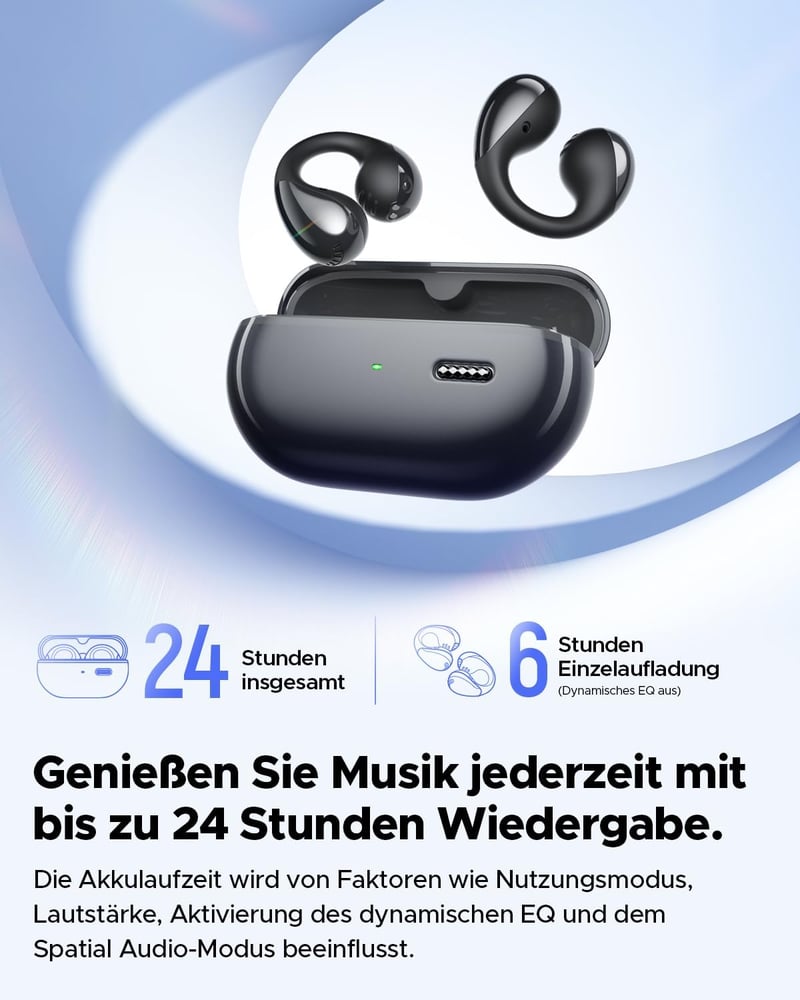SoundPEATS PearlClip Pro Nyitott Fülhallgató, Bluetooth 5.4 Csiptetős Fülhallgató, Egész Napos Kényelem, 3D Hangzás, Dinamikus EQ, 12mm Hang