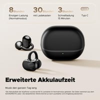 SoundPEATS POP Nyitott Vezeték Nélküli Fülhallgató, Könnyű Bluetooth 5.4, 30 Órás Üzemidő, Csíptethető, IPX5 Vízálló, Sportoláshoz, Futáshoz 5