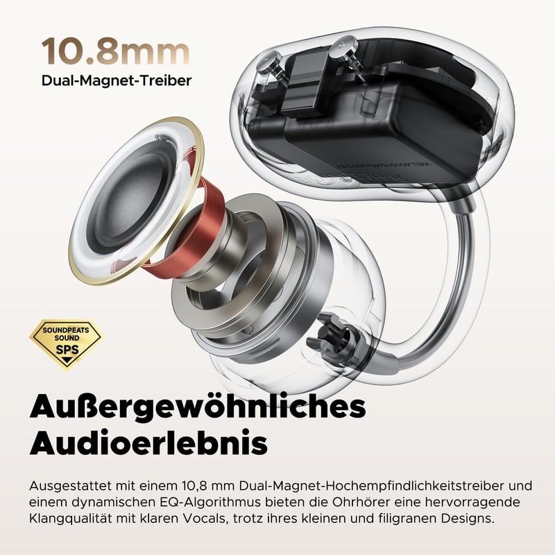 SoundPEATS POP Nyitott Vezeték Nélküli Fülhallgató, Könnyű Bluetooth 5.4, 30 Órás Üzemidő, Csíptethető, IPX5 Vízálló, Sportoláshoz, Futáshoz