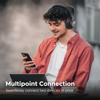 SoundPEATS Space Hybrid aktív zajszűrős fülfedő Bluetooth 5.3 vezeték nélküli fejhallgató kihajtható mikrofon multipoint 123 óra 40 mm 6