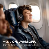 SoundPEATS Space Hybrid aktív zajszűrős fülfedő Bluetooth 5.3 vezeték nélküli fejhallgató kihajtható mikrofon multipoint 123 óra 40 mm 2