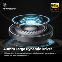 SoundPEATS Space Hybrid aktív zajszűrős fülfedő Bluetooth 5.3 vezeték nélküli fejhallgató kihajtható mikrofon multipoint 123 óra 40 mm 5