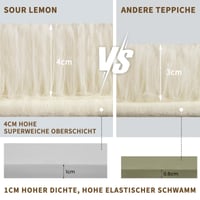 Koberec s dlhým vlasom Sour Lemon, veľký krémový obývačkový koberec 240x340 cm 6