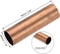 sourcing map 100mm Vörösréz Cső 30mm Külső Átmérő Sima Csatornázás Ipari Kerti Háztartási - 30 mm x 1 mm x 100 mm 2