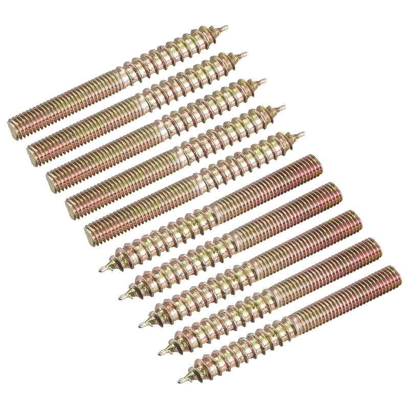 sourcing map 12 db M5 x 50 mm kétoldalas menetes akasztócsavar bútorösszekötő csavar fa bútorokhoz horganyzott
