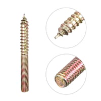 sourcing map 12 db M5 x 50 mm kétoldalas menetes akasztócsavar bútorösszekötő csavar fa bútorokhoz horganyzott 4