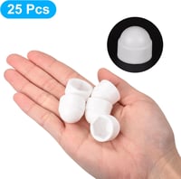 sourcing map 25 db M10 Fehér Műanyag Hatszög Anya Csavar Fedél 17mm 4