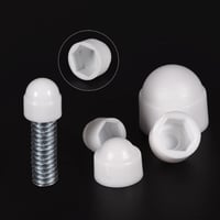 sourcing map 25 db M10 Fehér Műanyag Hatszög Anya Csavar Fedél 17mm 3