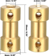 sourcing map 2db Tengely Csatoló 2.3mm x 4mm RC Repülő Hajó Motor Adapter L20XD9 - 2.3mm bis 4mm, Gold tone 2