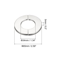 sourcing map 3 ks delená nástenná príruba 201 nehrdzavejúca oceľ okrúhla rozeta pre rúrku s priemerom 34 mm, strieborná farba 2