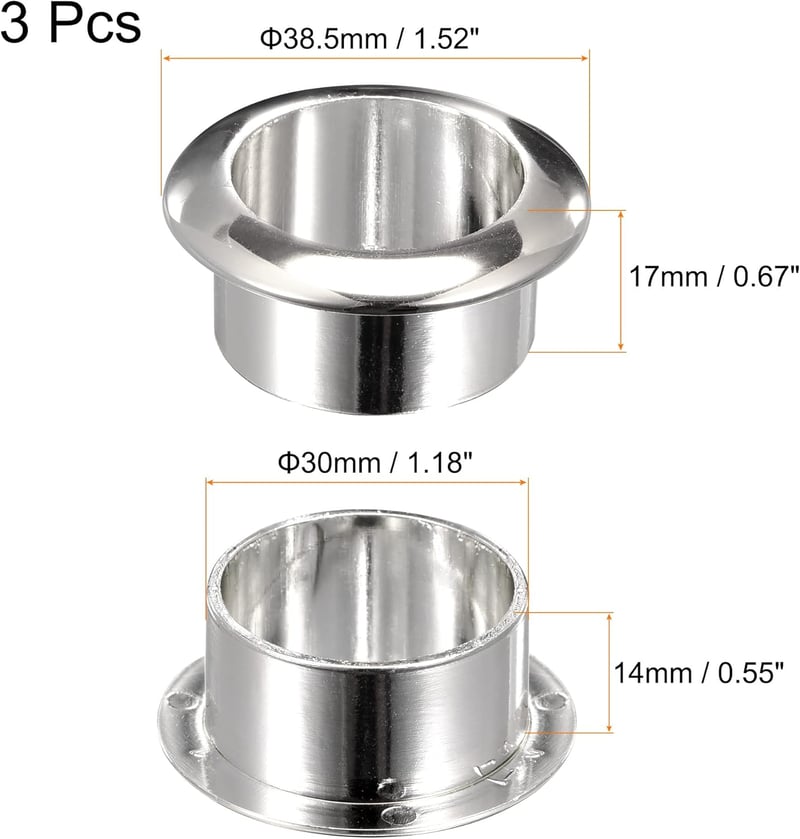 sourcing map 3 db Asztal Grommet 30 mm Nylon Ezüst Kábel Szervezéshez