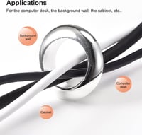 sourcing map 3 db Asztal Grommet 30 mm Nylon Ezüst Kábel Szervezéshez 2