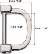 sourcing map 4 db 25 mm U-alakú D-gyűrű csavaros csattal ezüst szín DIY 2