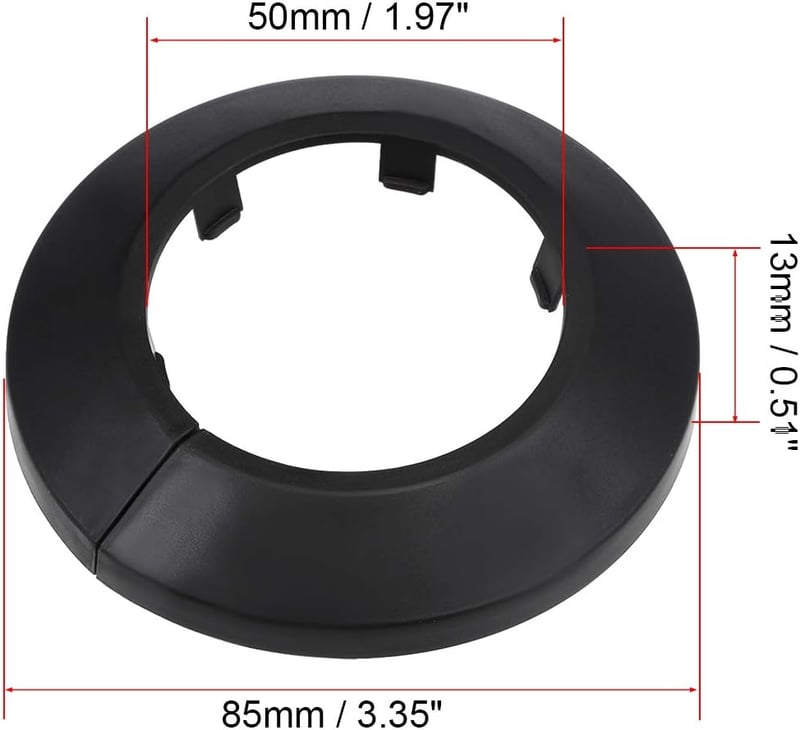 sourcing map 4 db 50 mm csőburkolat radiátor rozetta fekete falburkolat