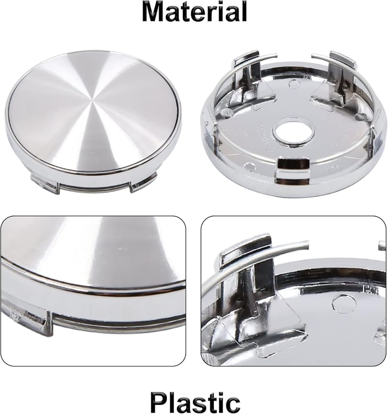 sourcing map 4 db 60 mm kerékagy kupak 5 furatos ezüst emblémával autóhoz