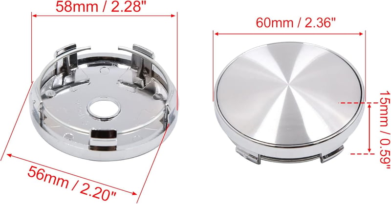 sourcing map 4 db 60 mm kerékagy kupak 5 furatos ezüst emblémával autóhoz