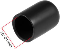 sourcing map 50 db Gumi Végzáró Sapka 11 mm Fekete Védőkupak Csavarokhoz Csőhöz Bútorlábakhoz 3