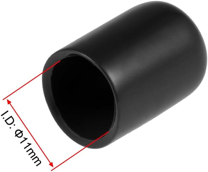 sourcing map 50 db Gumi Végzáró Sapka 11 mm Fekete Védőkupak Csavarokhoz Csőhöz Bútorlábakhoz