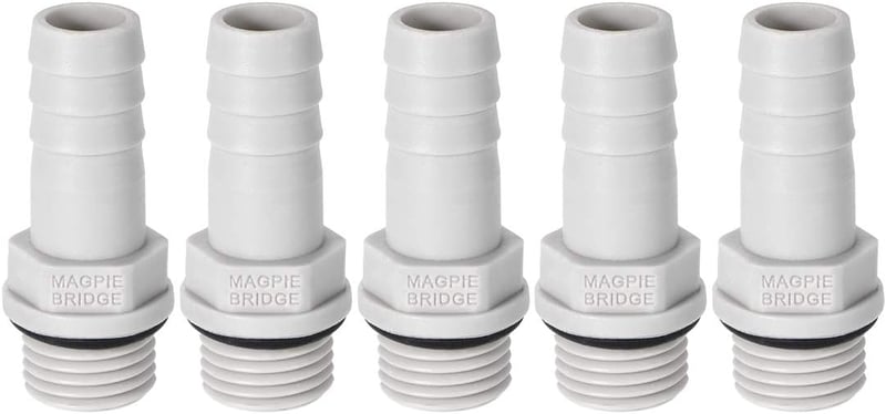sourcing map 5db PVC tömlőcsatlakozó 10mm barb x 1/4" G csap vízcsatlakozás - G1/4 x 10mm