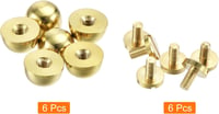 sourcing map 6 szett kerek szegecsek 10x6mm táskafülek réz szegecsek bőr táskához 3