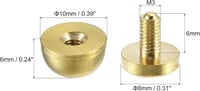 sourcing map 6 szett kerek szegecsek 10x6mm táskafülek réz szegecsek bőr táskához 2