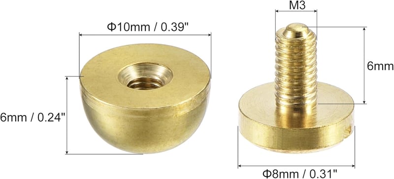 sourcing map 6 szett kerek szegecsek 10x6mm táskafülek réz szegecsek bőr táskához