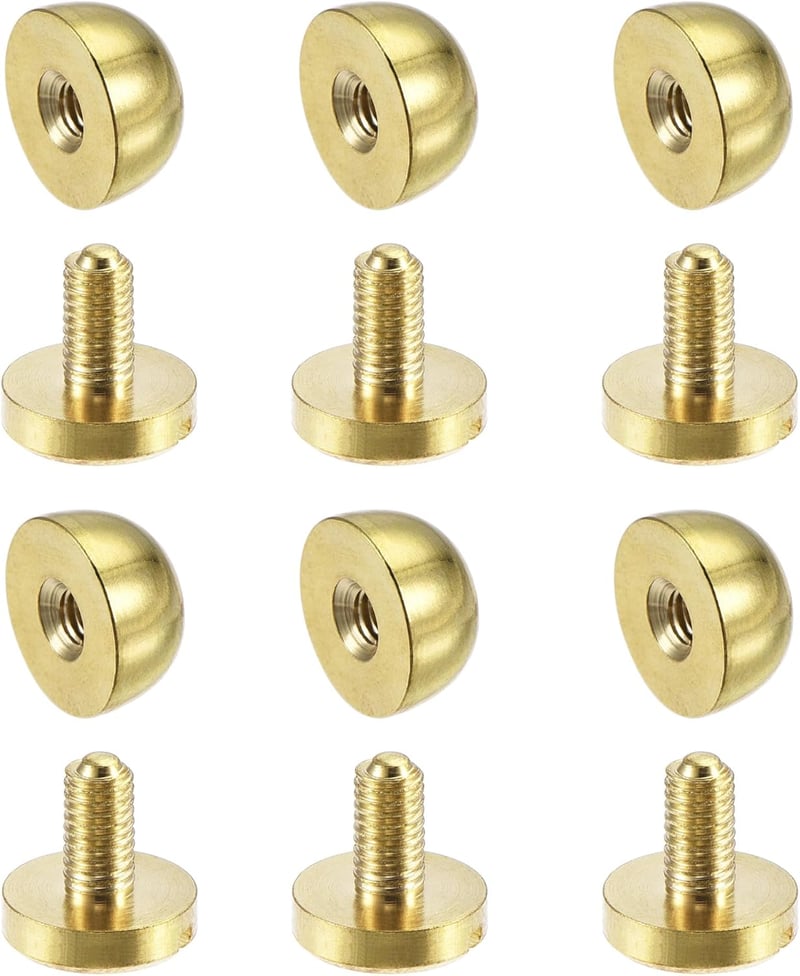 sourcing map 6 szett kerek szegecsek 10x6mm táskafülek réz szegecsek bőr táskához