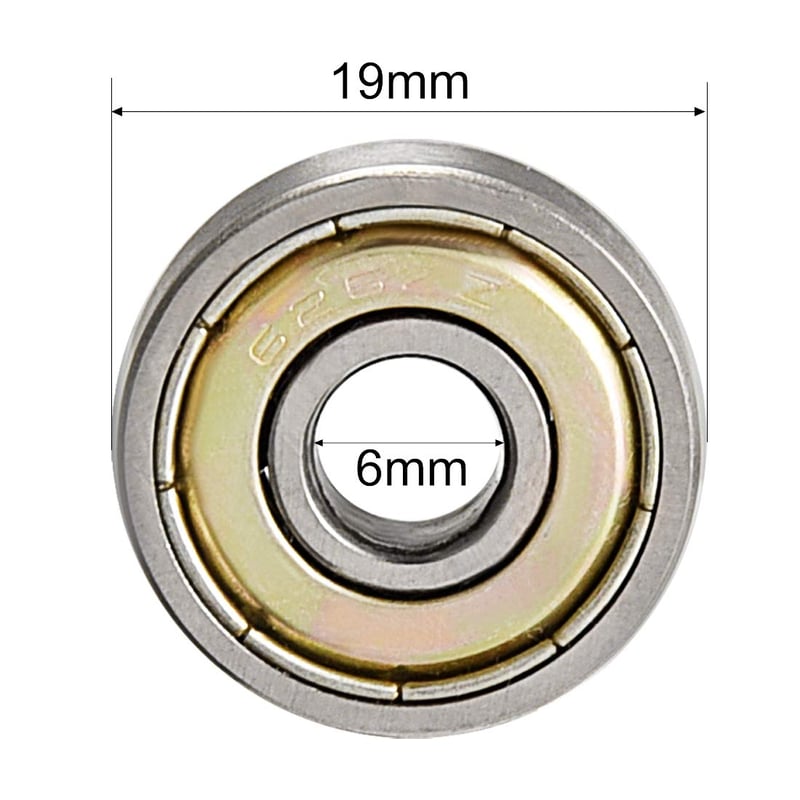 sourcing map 626ZZ Golyóscsapágy 6x19x6mm Dupla Védelem 10db Szett