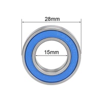 sourcing map 6902-2RS mélyhornyú golyóscsapágy 15x28x7 mm, kék fedél, P6 ABEC3 - 2 db 4