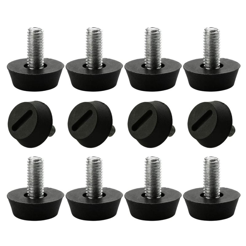 sourcing map Nastaviteľná nábytková vyrovnávacia nožička M6 x 10 x 20 mm ochrana podlahy - 2 ks