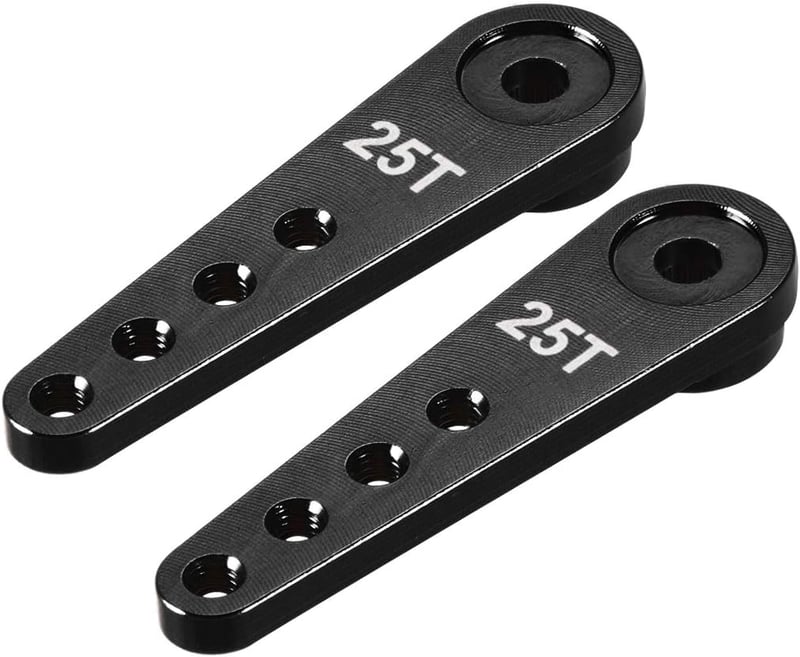 sourcing map Aluminium 25T Servo Horn Futaba Savox RC autó hajó fekete 2db - Aluminium