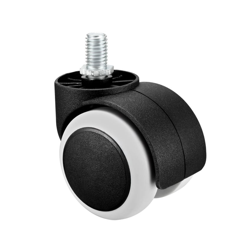 sourcing map nábytkové otočné koliesko so závitovým tŕňom M10x14 mm - biele - 5 ks