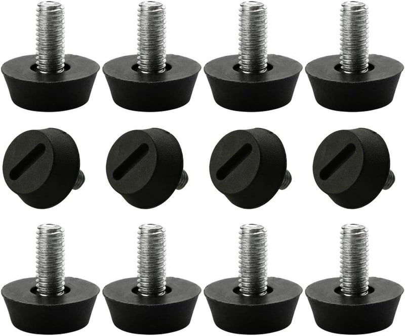 sourcing map Bútor Láb 12 db M6x13x20mm Állítható Ferde Szintezőláb Padlóvédelem