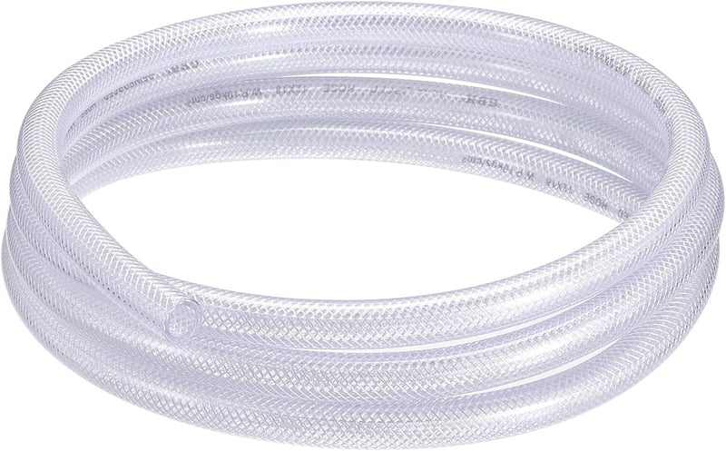 sourcing map Erősített PVC Tömlő 9x15mm Szövetbetétes Nyomáscső 3m Tekercs