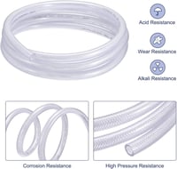 sourcing map Erősített PVC Tömlő 9x15mm Szövetbetétes Nyomáscső 3m Tekercs 5