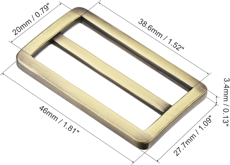 sourcing map Fém Övcsat 38,6 mm 4 db Létra Csat Cinkötvözet Táska Kiegészítő