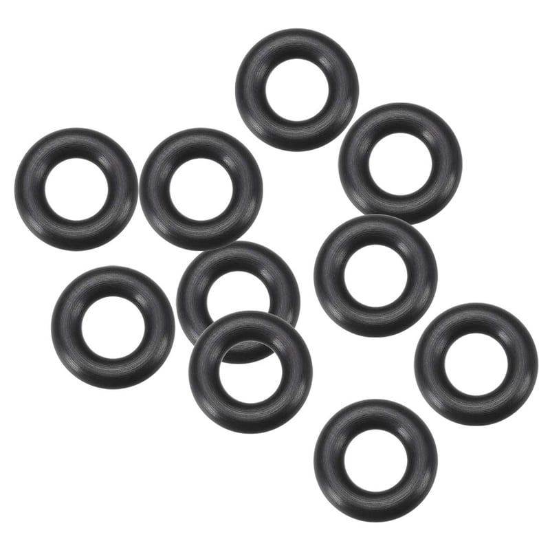 sourcing map Fluórgumové O-krúžkové tesnenie čierne - 6x13x3,5 mm - 10 ks